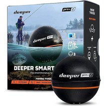 Deeper 디퍼 PRO+ 2 소나 어군 탐지기 - GPS가 활성화된 카약 보트 및 얼음 낚시를 위한 휴대용 깊이 파인더 무료 사용자 친화적인 앱이 있는 캐스터블 탐지기.