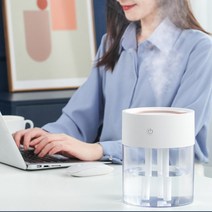 분무량 많은 3구 가습기 USB 책상 사무실 거실 무드등 대용량 2L, 상세페이지 참조