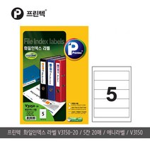 [프린텍] 애니라벨 화일인덱스라벨 20매 100매, 5칸
