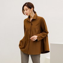 [자체제작] M987 핀턱 A라인 루즈핏 블라우스
