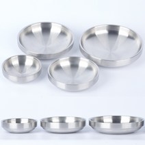 BuyGoods 올샤틴 이중 스텐 찬기 원형 반찬그릇 반찬기, 이중 스텐 찬기 11.5cm