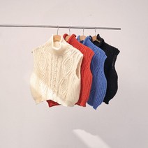 바이미쓰리 / 포비 터틀넥 니트 조끼(4color)