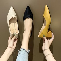 명티플 봄 가을 단화 여자 통굽힐 커리어구두 코디 신발 tpul4026