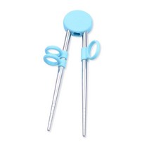 어린이 교육 젓가락5LB학습 젓가락 도우미재사용 가능한 식기어린이 초보자 학습 선물용, 01 파란