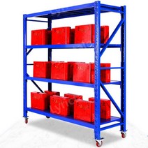 고릴라랙 철제선반 산업용 진열대 다용도 코스트코, 120폭40높이210 4층, 파란색