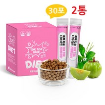 톡톡지움다이어트 가르시니아 다이어트 HCA 차전자피 식이섬유 실크펩타이드 분말 아연 장건강 유산균 체지방감소 기능성 배변활동 수용성 불용성 알로에 치커리 마카 아르기닌 레몬밤, 2통, 6g 30포