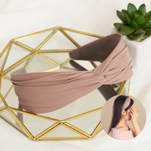 귀안아픈머리띠 핸드메이드 가죽 꼬임 헤어밴드 핑크 리본 헤어액세서리