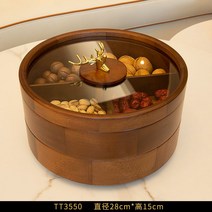 일본식 도시락 초밥 샌드위치 소풍 원형 목조 다과함 통, 1. 사슴 과일 2단