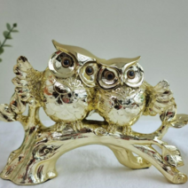 단다니 부엉이 커플 가로 골드