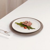 [르난세] 휘게 플레이팅 접시 30cm /반무광/식기/국내생산, 색상:그레이