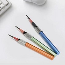 몽땅연필 깍지 홀더 4컬러 - 펜슬홀더 그립 연필홀더 색연필깍지 알루미늄 미술 연필깍지 문구 사무용품 필기보조, 메탈실버