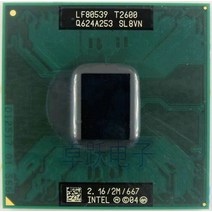 파워딜 인텔 CPU 코어 2 듀오 T2600 2M 캐시/2.16GHz/667/듀얼 소켓 479 노트북 프로세서 GM45PM45 용, 한개옵션0