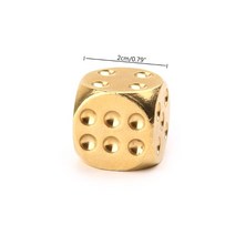 1pc 솔리드 연마 된 황동 주사위 20mm 금속 큐브 구리 포커 바 보드 게임 선물, Glod