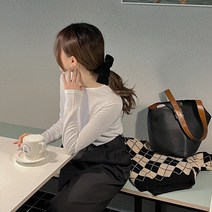 핫핑 소프트라인 텐션골지 긴팔티셔츠
