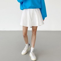 쉐얼유 여성 피터 플리츠 밴딩 미니 스커트