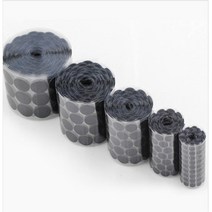 소품정리 강력접착 원형 벨크로 테이프 찍찍이 부직포, 1.검정 지름50mm(5쌍)