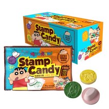 크레용신짱 짱구 스탬프 캔디 38g 랜덤 캐릭터 도장 사탕 간식