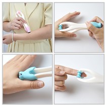 토솔 손가락 마사지기 손 관절 롤러 손가락 클립, [02] 핑크색 한 팩에는 경혈 지도가 함께 제공됩니다