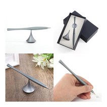 특이한 데스크테리어 무중력 펜 그레이 금속펜 선물용펜