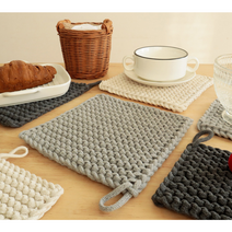 이루일상 뜨개컵받침(1+1), 다크그레이 1+1 (12cm*12cm)