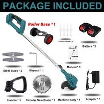 전기예초기 애초 대여 전기 잔디 깎는 기계 무선 잔디 트리머 길이 조절 커터 배터리, 유럽 ​​연합, 2-주황색