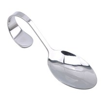 New Curve Handle Stainless Steel Baby Infant Spoon Salad Fork Kitchen Cutlery Lp 새로운 곡선 핸들 스테인레스 스틸, 곡선 핸들 타원형, 보여진 바와 같이