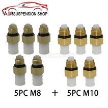 10 x m8m10 에어 서스펜션 스프링 밸브 m8 for mercedes-benz w251 w164 m10 for audi q7 에어 커넥터 황동 피팅 공압, m8x5m10x5, 1개