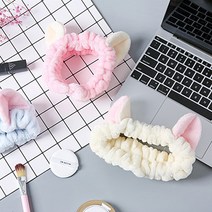 리브이마켓 고양이 세안 헤어밴드 세수 세면 머리띠, 1개, 퍼플