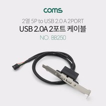 (COMS) USB 2.0 2포트 확장 브라켓 케이블 35cm/BB250 BB250