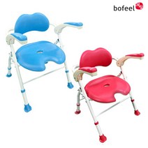 보필 목욕의자 BOFEEL9(U자형) 접이식 / 다리 의자높이 조절, 레드