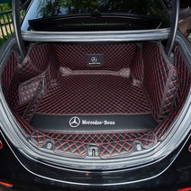 실물파 벤츠 E클래스 트렁크매트 전용 풀커버 W213, 블랙+레드