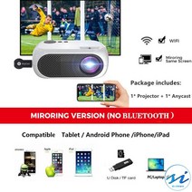 분광계 광도계 적외선 XIDU-미니 프로젝터 지원 1080P 풀 HD 네이티브 480P LED 안드로이드 전화 아이폰 아이패드 스틱 로쿠 크롬캐스트 비머, CHINA, With Anycast, EU 플러그