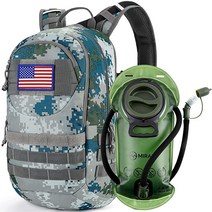 MIRACOL 택티컬 밀리터리 몰 하이드레이션 백팩 2L 물포켓 청소년 남성 여성 여자 - 학교 등산 하이킹 사이클링용, ACU Blue