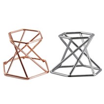 shangren 광물 표본 보석 정동석에 대한 2Pcs 유리 렌즈 볼 스탠드 디스플레이, 로즈 골드+실버, 2 조각