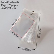 투명 포토 앨범 카드 바인더 64 포켓 홀더 Instax 데스크 캘린더 Kpop 이름 수집 도서, 3in (40cards)