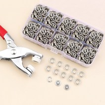 Zoomland fsfsfs 티단추 공구 세트 티단추 티단추기구 똑딱이단추 썬그립티단추 단추기구 단추 티단추기구세트 티단추세트 t단추 단추기구세트 fssdff, 100실버