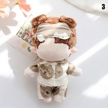 솜인형옷 무속성 솜인형 귀여운 돌 인형 3 종 세트 20cm 15cm 잠옷 마스크 봉제 옷 수면 침대 제품 이불, 02 3