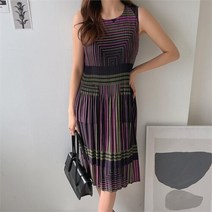 다잇템 여성 피서룩 콘트라스트 중간 SS 원피스 (9888401)