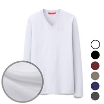 알베테 베이직 무지 브이넥 20수 면100% 6 Color 긴팔 티셔츠