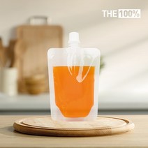 THE100% 스파우트 파우치 투명 음료파우치 쥬스팩 음료팩 150ml 11파이 50매