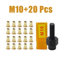 리벳 21pcs Hand Rivet Nut Gun Head Iron Galvanized Nuts Manual Threaded Riveter Rivnut Tool Accessory, [06] M10 20Pcs