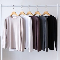 [코코세븐 1 1] 얇은 이너 라운드 여성 스판 기모 빅사이즈 티셔츠 L XL