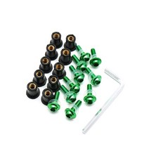 범용 바이크 오토바이 앞 유리 장착 나사 윈드 스크린 볼트 고무 웰 너트 와셔 M5 nmax Tmax 530 Xmax 300 MT07 09, [03] green