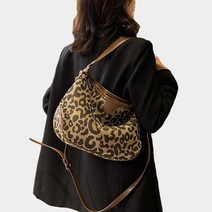 루루백 여성용 장호필 레오파트 호피 숄더 핸드백