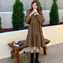 [바보사랑] 여성 에데스 골덴 라운드넥 캉캉 미니 원피스