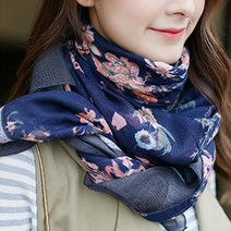롱 주름 광폭 비스코스 코퀄리티 플로라 스카프