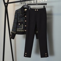 봄 해리스 체크 트위드 자켓 & 바지 슬랙스 가을 투피스 럭셔리 여성정장 셋업수트 하객룩 김남주 홍차영 오피스룩ZY343