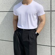 어둑 머슬핏 쿨링 텐셀 U넥 반팔티 (5color)