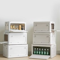 5면 오픈 멀티 수납 캠핑 리빙박스 36L 49L 56L, 쿠팡 코로로 우드커버 리빙_박스 (49L 화이트), 쿠팡 본상품선택