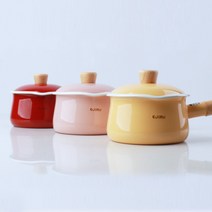 에지리 샤틴 꼬꼬떼 IH 법랑 냄비 밀크팬 편수냄비 15cm, 애쉬핑크